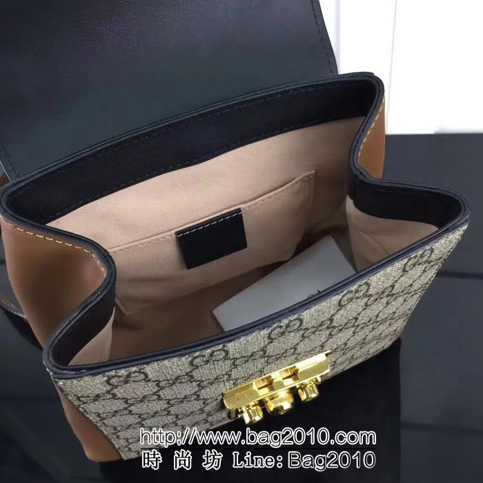 GUCCI古馳原單 新款高仿GUCCI新款專櫃品質原單貨實物實拍498194杏克棕雙肩背包 HY1234